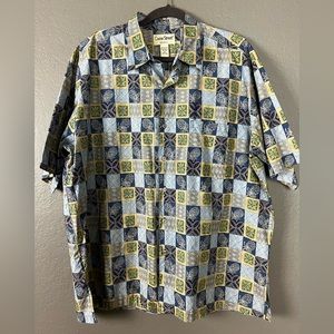 Cooke Street Honolulu Hawaiian Button Up Short Sleeve Shirt Cotton Pocket Men XL